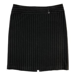 Y2K My‎ Michelle Straight Skirt Black Pink Pinstripe Business Career Size 7